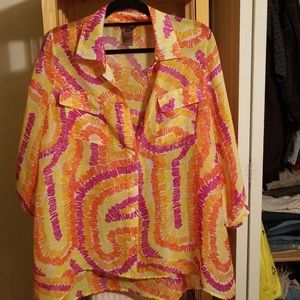 Multiples ladies botton down blouse